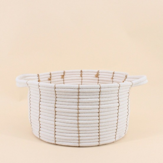 Panier en corde beige avec poignées 27x16cm