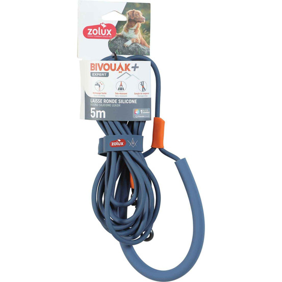 Longe ronde en silicone bleu bivouak 5 m