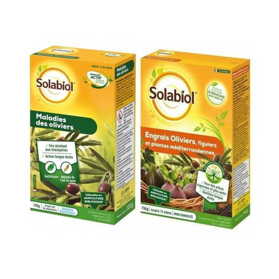 Pack solabiol maladies et engrais pour oliviers : traitement et fertilisation