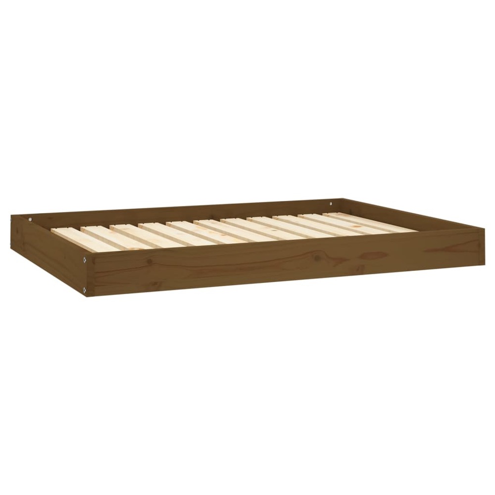 Lit pour chien marron miel 101,5x74x9 cm bois de pin solide