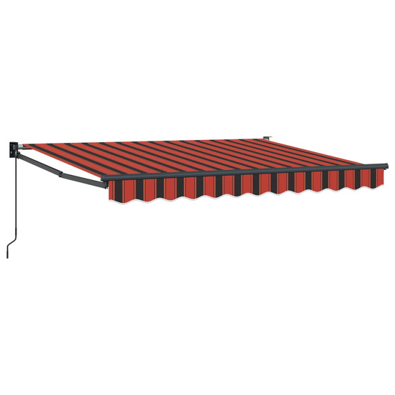 Auvent rétractable orange, noir et jaune 3,5 x 2 m