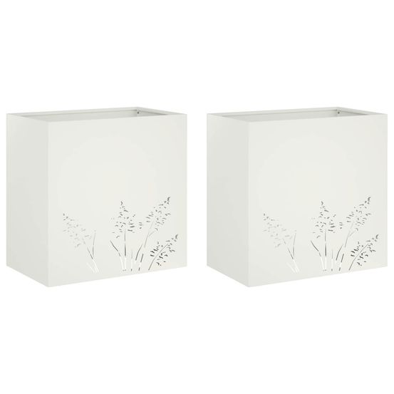 Cache-pot de jardin 2 pc blanc 50 x 30 x 49 cm