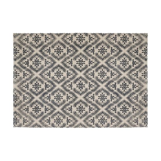 Tapis décoratif en coton imprimé gris foncé 60 x 90 cm