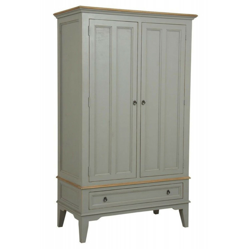 Armoire 2 portes 1 tiroir bois gris - esquisse interior's