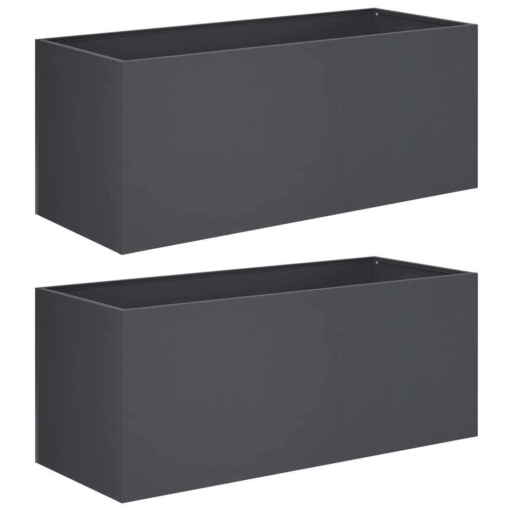 Cache-pot de jardin 2 pc anthracite 100 x 40 x 40 cm