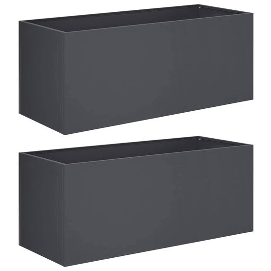 Cache-pot de jardin 2 pc anthracite 100 x 40 x 40 cm