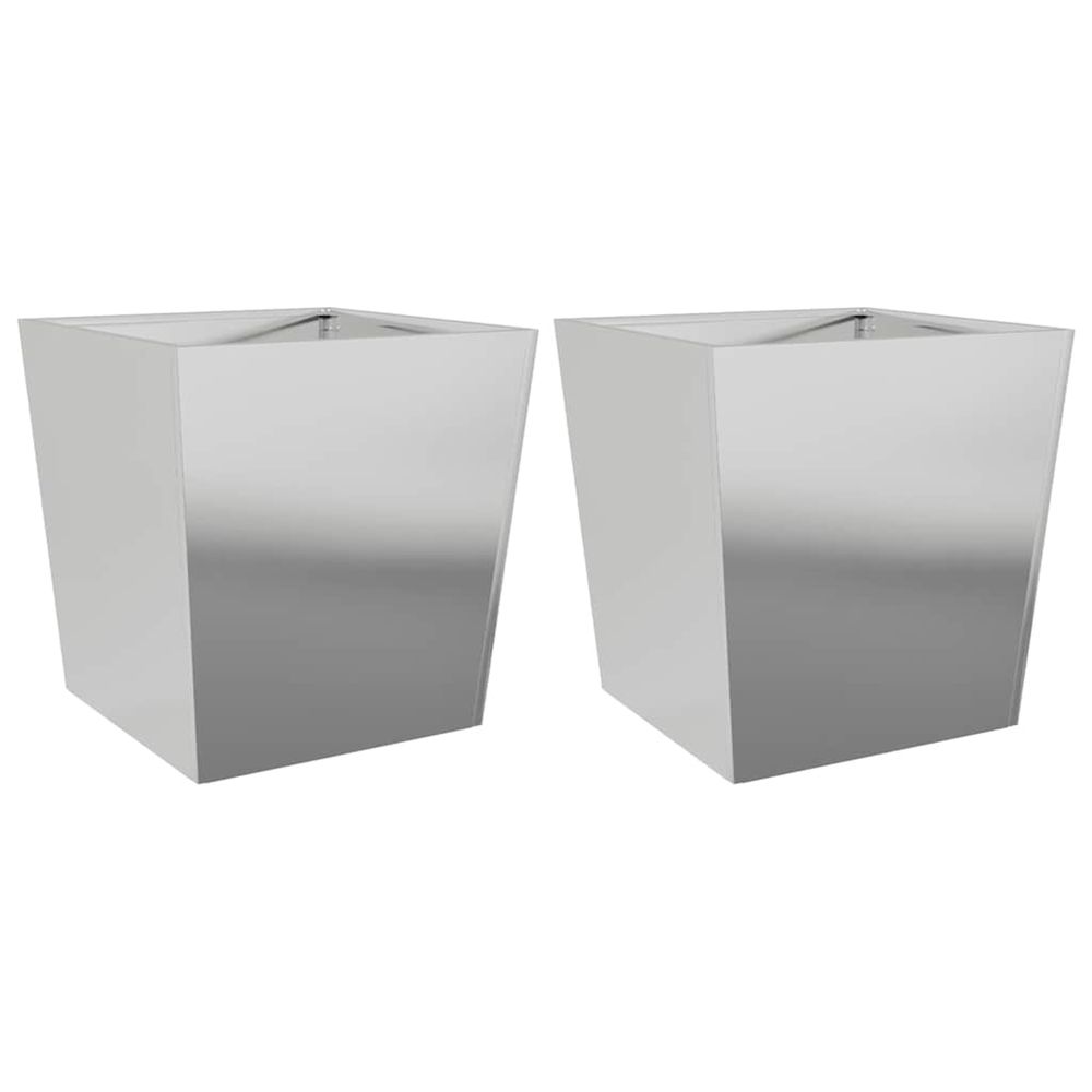 Jardinière d'extérieurs 2 pcs 50x50x50 cm acier galvanisé
