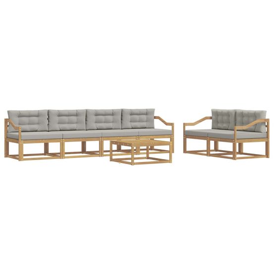 Ensemble de canapés d'extérieur 6 pc blanc et gris clair
