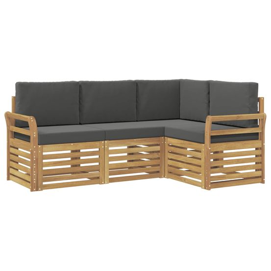Ensemble de canapés d'extérieur 4 pc blanc et anthracite