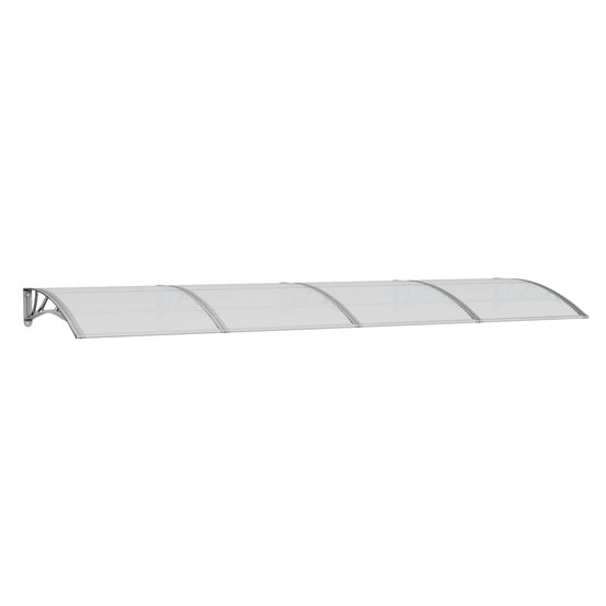 Auvent de porte gris 350 x 100 cm en polycarbonate