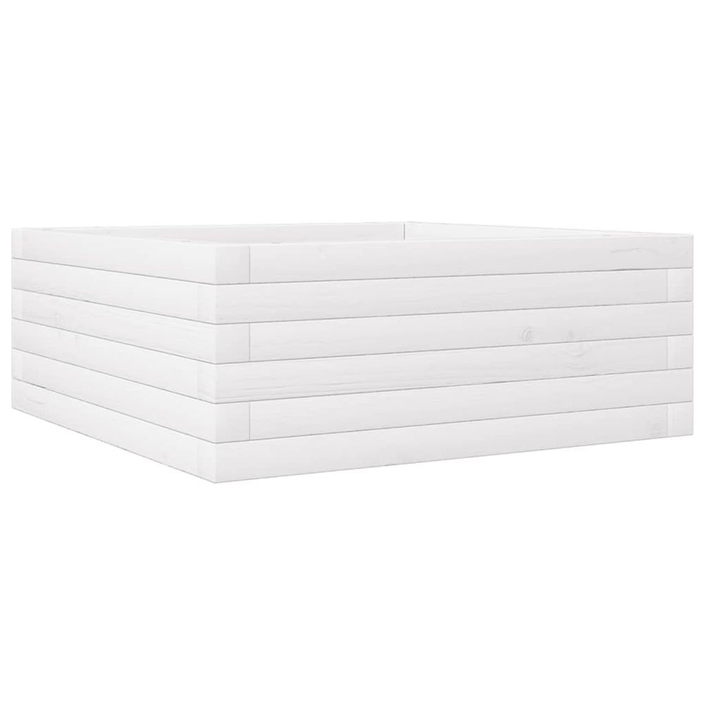 Jardinière d'extérieur blanc 60x60x23 cm bois de pin massif