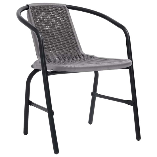 Chaises de jardin lot de 8 rotin plastique et acier 110 kg