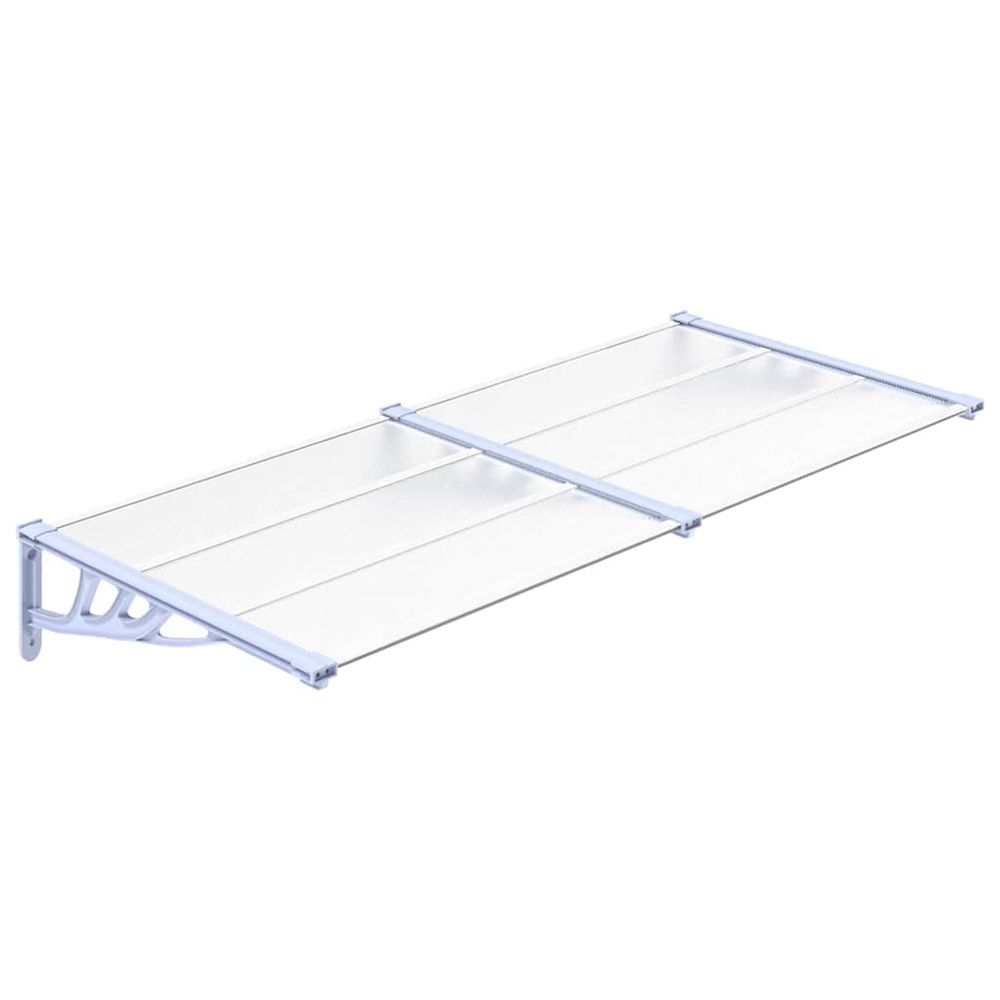 Auvent de porte gris et transparent 199x90 cm polycarbonate