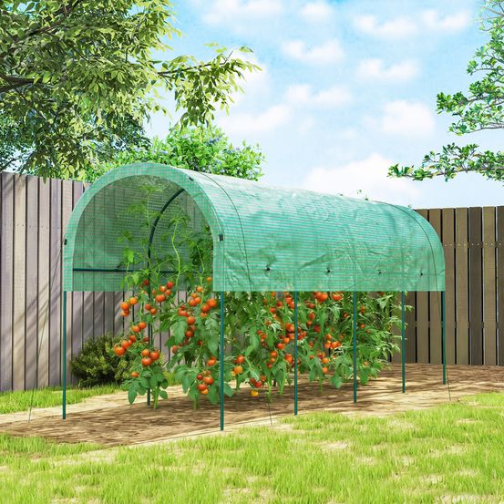 Serre tunnel acier pe 400 x 120 x 170 cm verte pour potager protection uv - comfortxl outdoor living