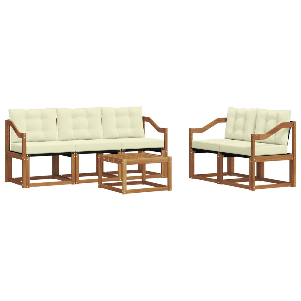 Ensemble de canapés d'extérieur 6 pcs naturel et crème