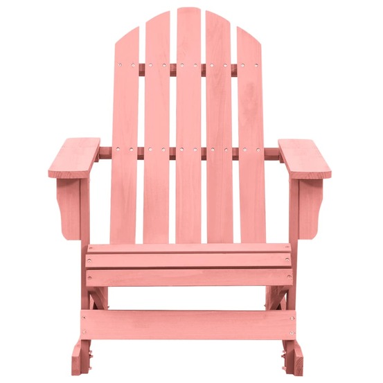Chaise à bascule de jardin adirondack bois de sapin massif rose