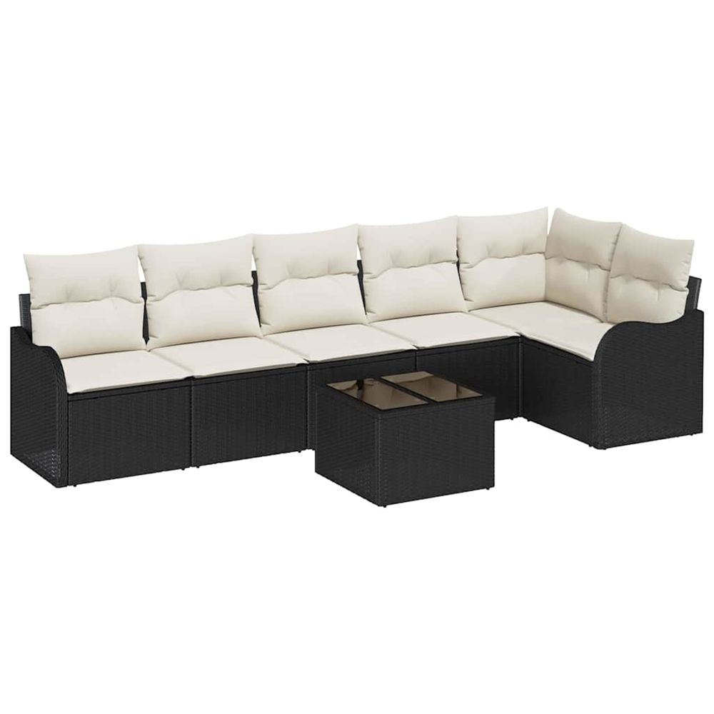 Ensemble de canapé de jardin 7 pc marron polyrotin