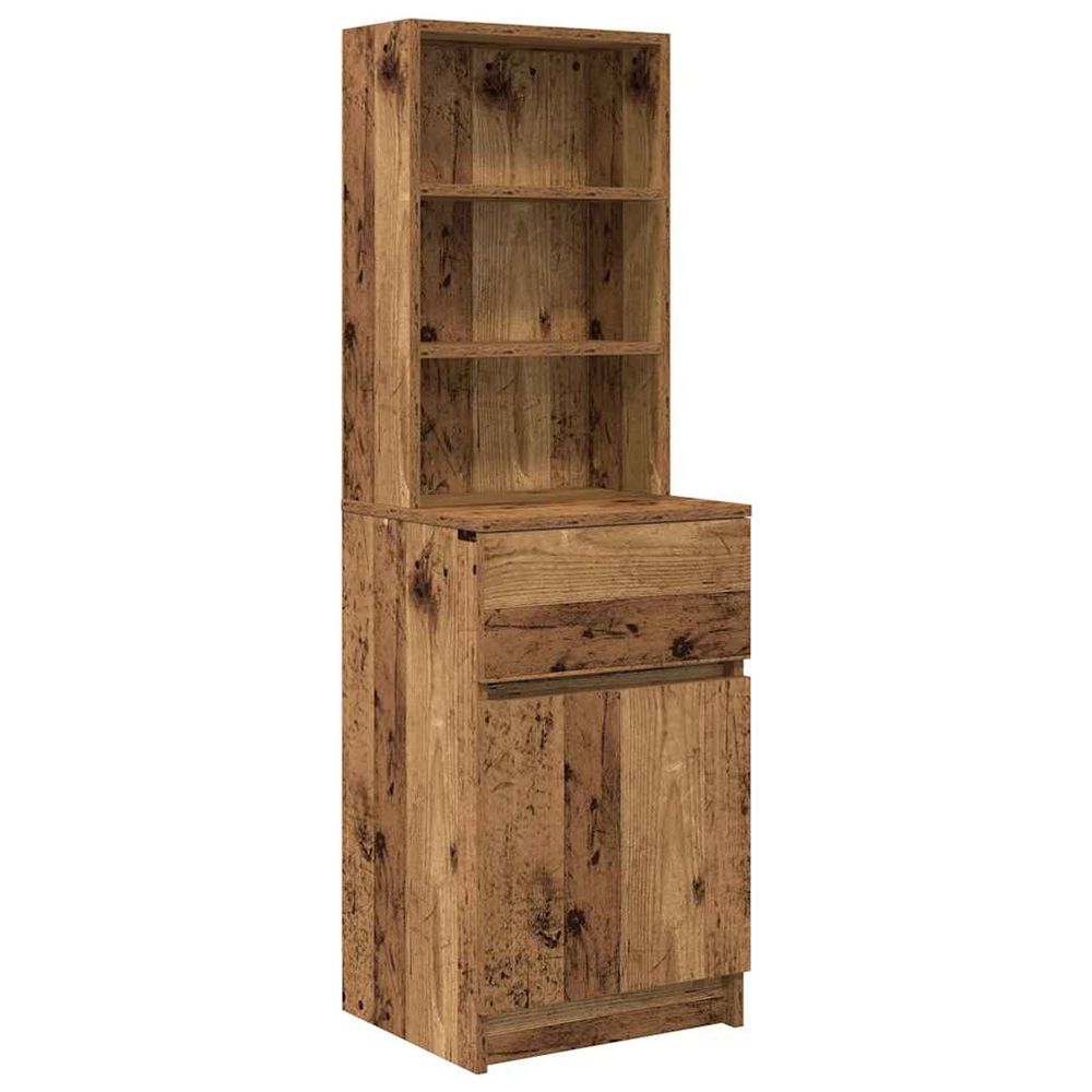 Table de chevet vieux bois 39x35x125 cm bois d’ingénierie