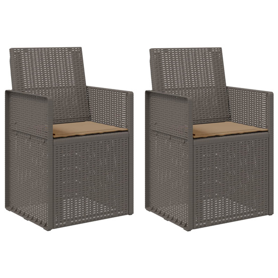 Chaises de jardin salle à manger 2 pcs gris clair et taupe pp
