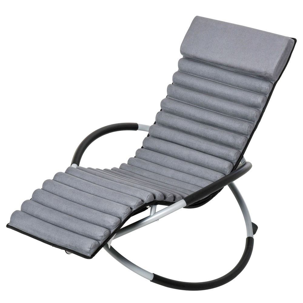 Fauteuil basculant 2 en 1 ergonomique texteline gris 145×74×86cm