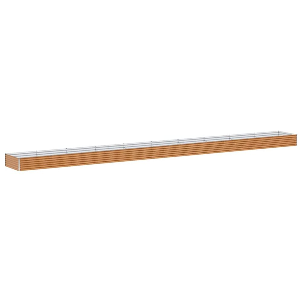 Jardinière d'extérieur surélevée marron clair 970 x 100 x 36 cm