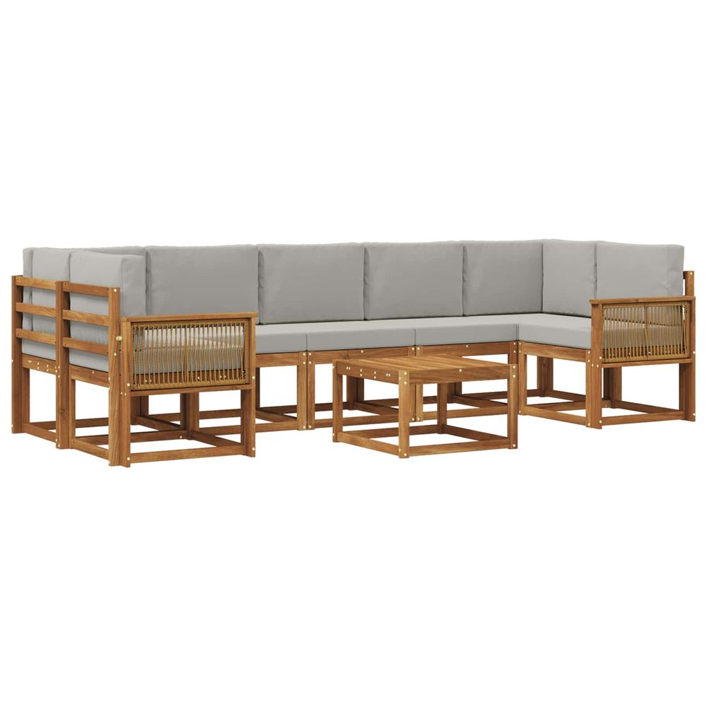 Ensemble de canapés d'extérieur 8 pc naturel et gris clair