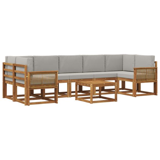 Ensemble de canapés d'extérieur 8 pc naturel et gris clair
