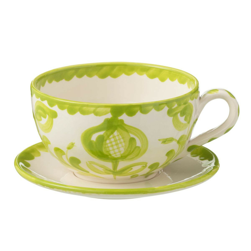 Tasse avec sous-tasse en céramique 