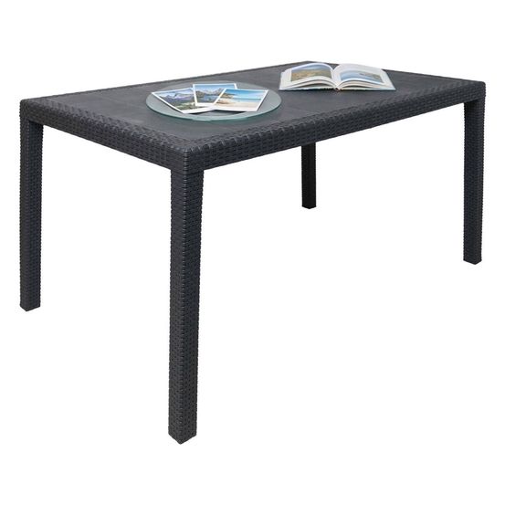 Table d'extérieur ariana, 10 places 150x90x72h cm noir anthracite