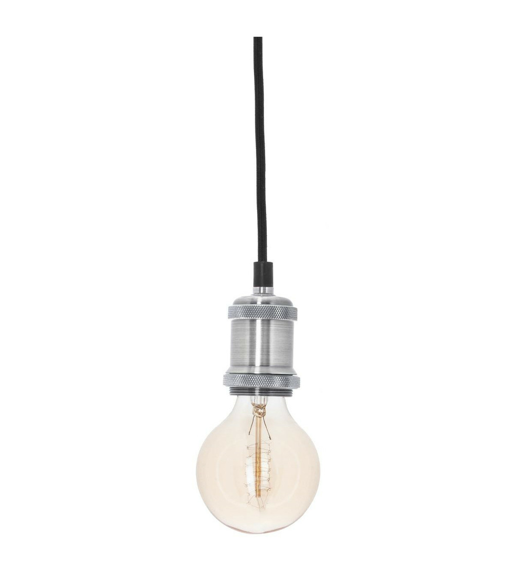 Luminaire suspension en métal argent d 5 cm