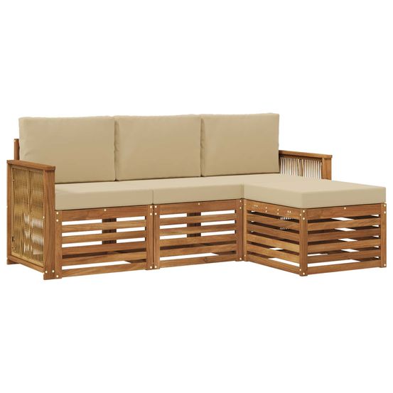Ensemble de canapés d'extérieur 4 pc naturel et beige