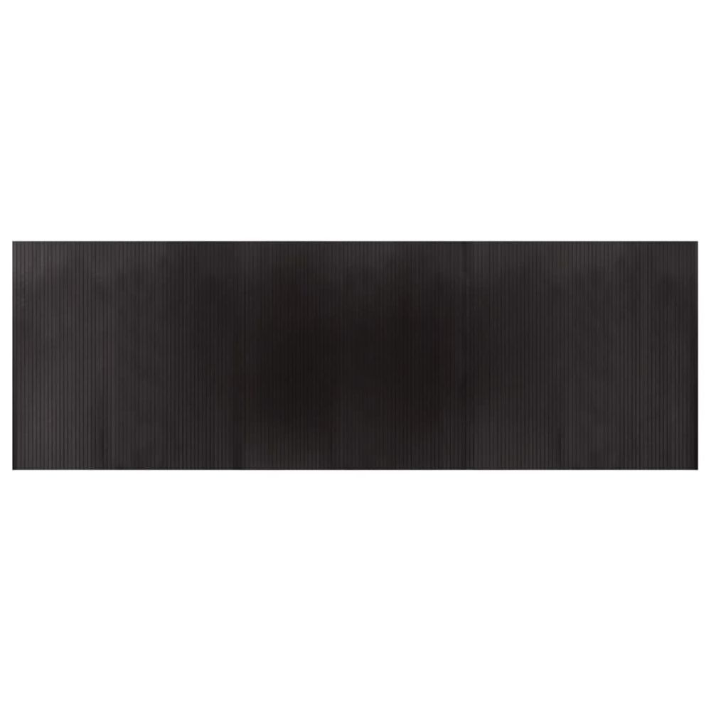 Tapis rectangulaire marron foncé 100x300 cm bambou
