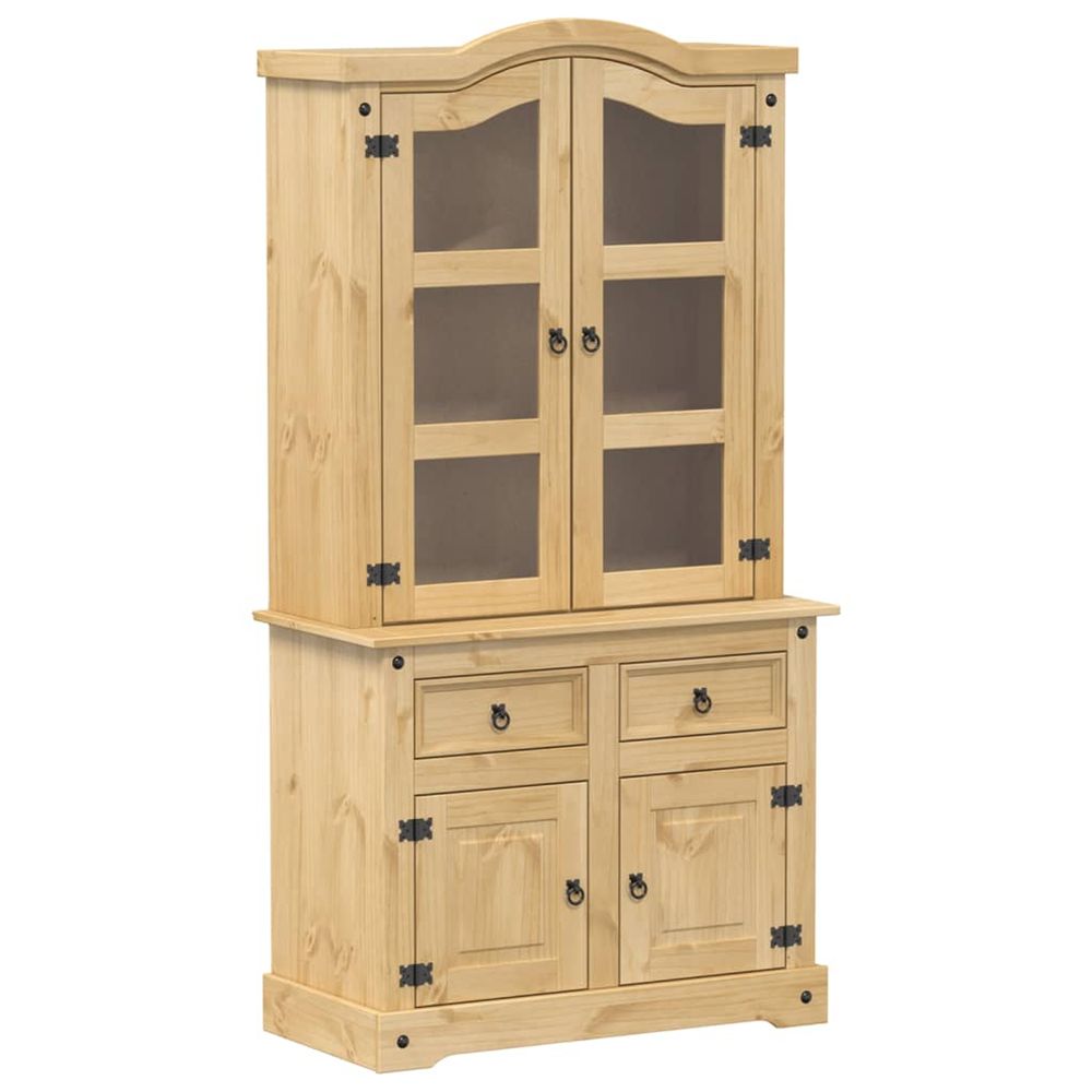 Vitrine en verre corona 100x48,5x179 cm bois massif de pin