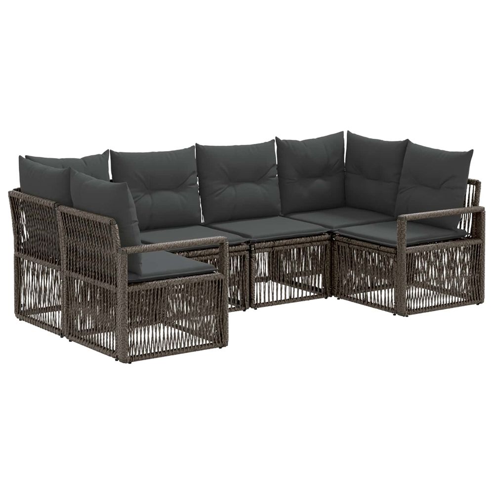 Ensemble de canapé de jardin 6 pc 6-nombre de places gris
