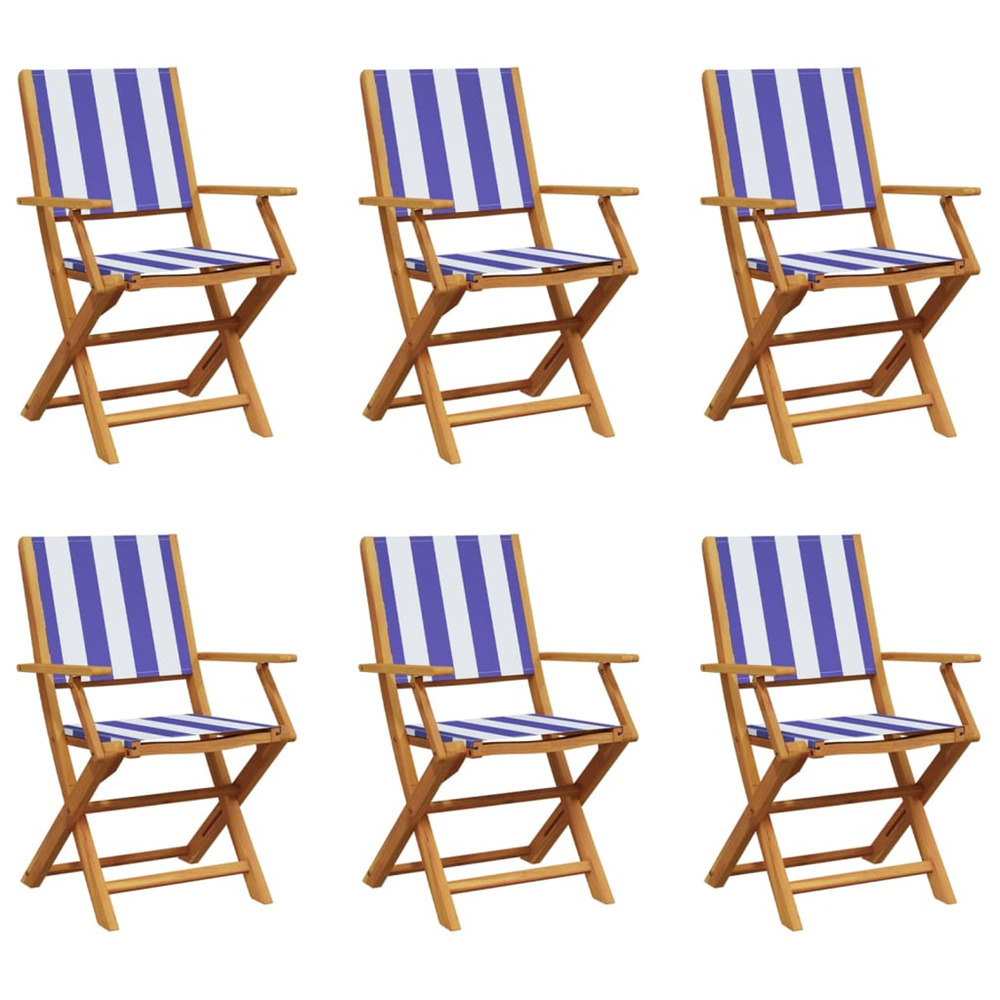 Chaises de jardin pliantes lot de 6 tissu et bois massif