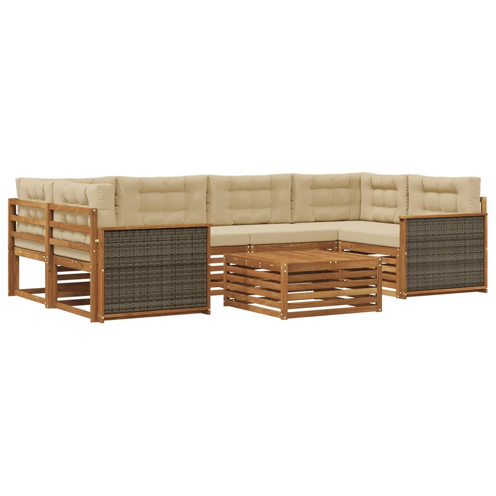 Ensemble de canapés d'extérieur 7 pc naturel et beige