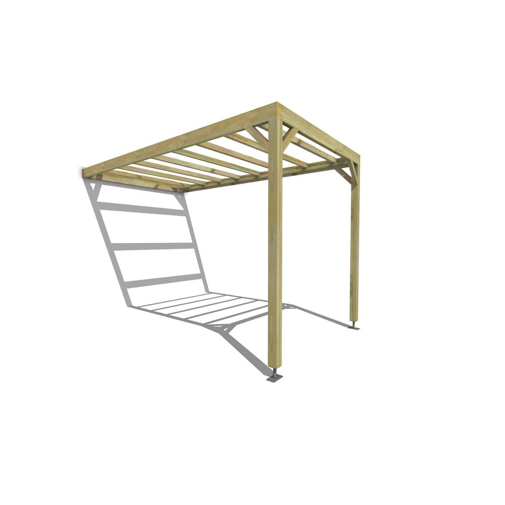 Pergola bois • 2m x 4m • adossée • sens largeur • livraison comprise