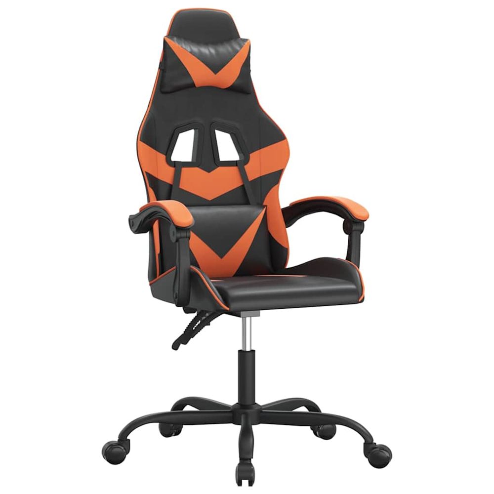 Chaise de jeu noir et orange similicuir