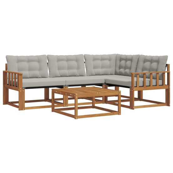 Ensemble de canapés d'extérieur 5 pcs gris naturel et clair