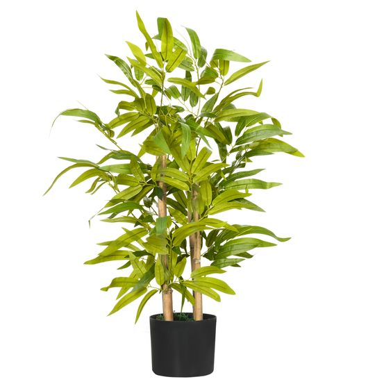 Bambou artificiel polyester pp 60 cm vert pour table et meuble avec pot stable sans entretien