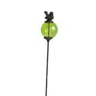 Tuteur boule oiseau vert queue haute 10x117cm