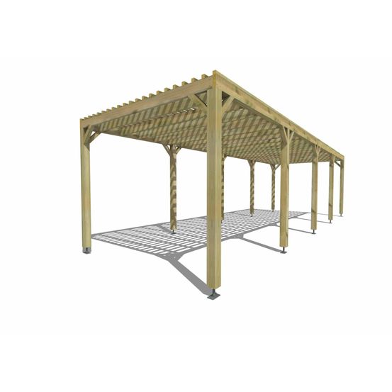 Pergola bois • 10m x 3m • indépendante • sens profondeur • lattage bois • livraison comprise