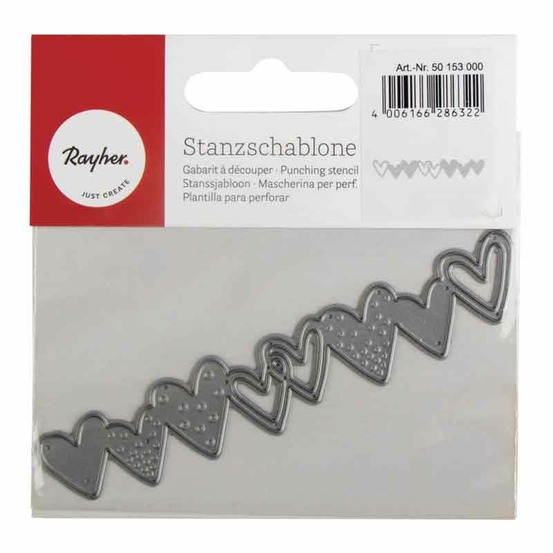 Matrice de découper en guirlande 10.6 x 1.9 cm motif cœurs