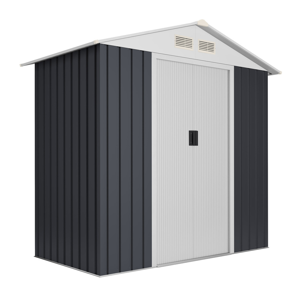 Wasabi - abri métal avancé seconde 2,1m² – 158x125x200cm, portes coulissantes, rampe d'accès, sécurisé