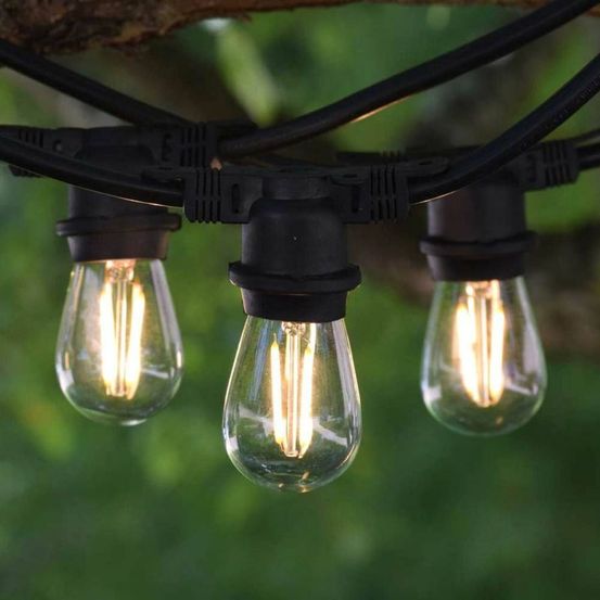 Guirlande guinguette 20 mètres 40 ampoules filament 2700k 2w e27 ip65 riviera pro connect