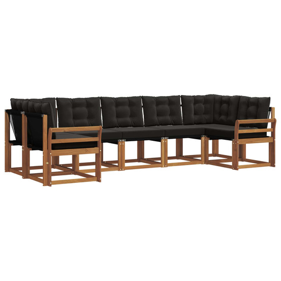 Ensemble de canapés d'extérieur 7 pcs naturel et noir