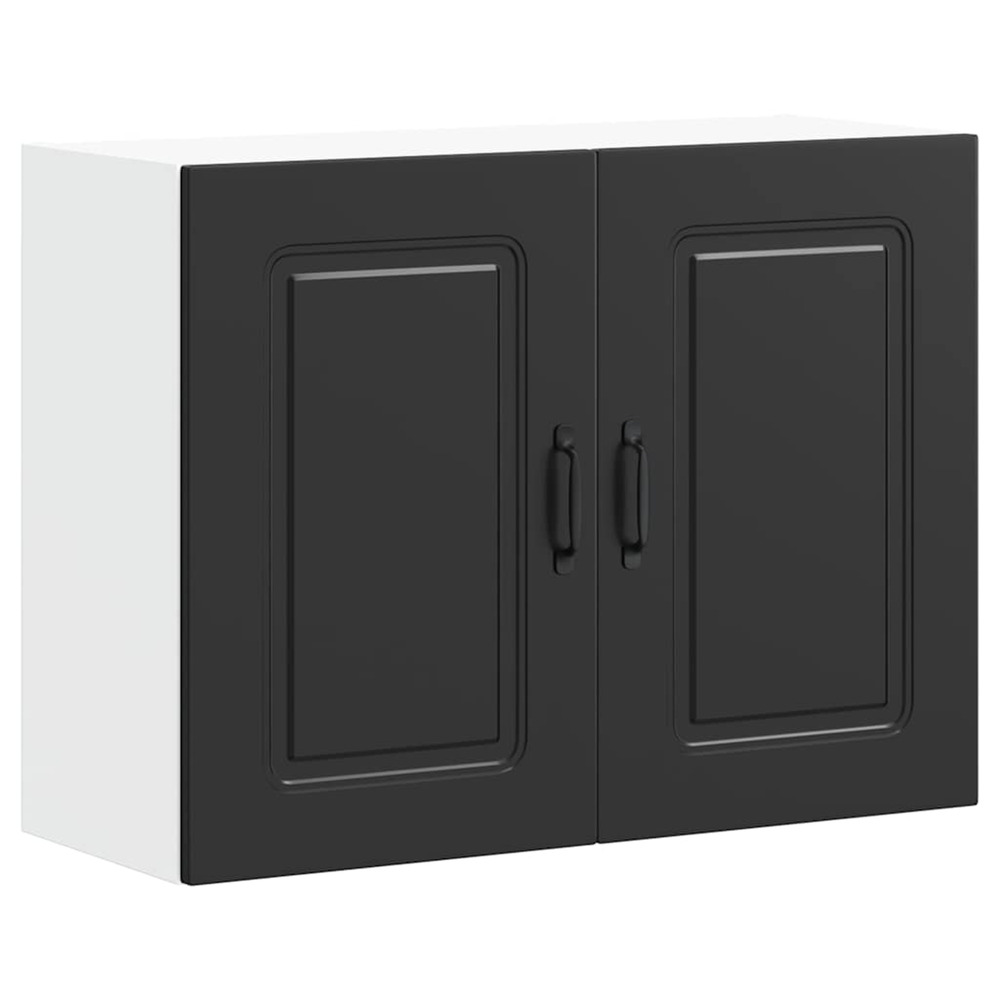 Armoire murale de cuisine kalmar noir bois d'ingénierie