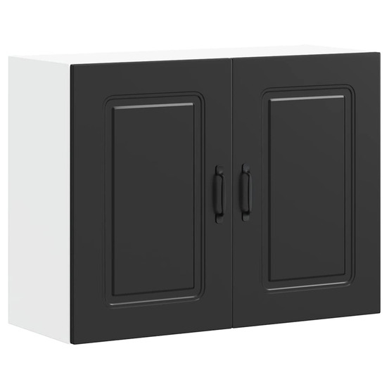 Armoire murale de cuisine kalmar noir bois d'ingénierie