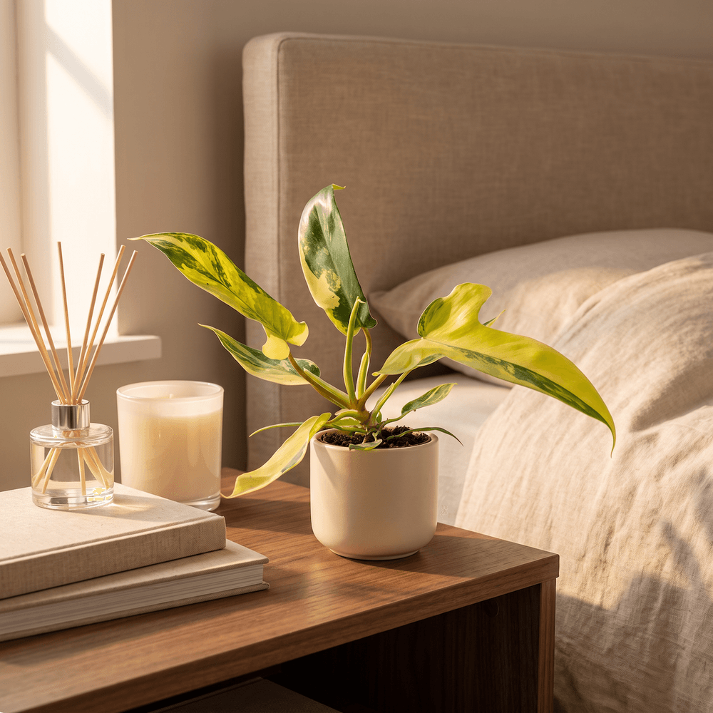 Philodendron florida beauty - philodendron panaché - pot de 6cm - hauteur 13cm - plante d'extérieur