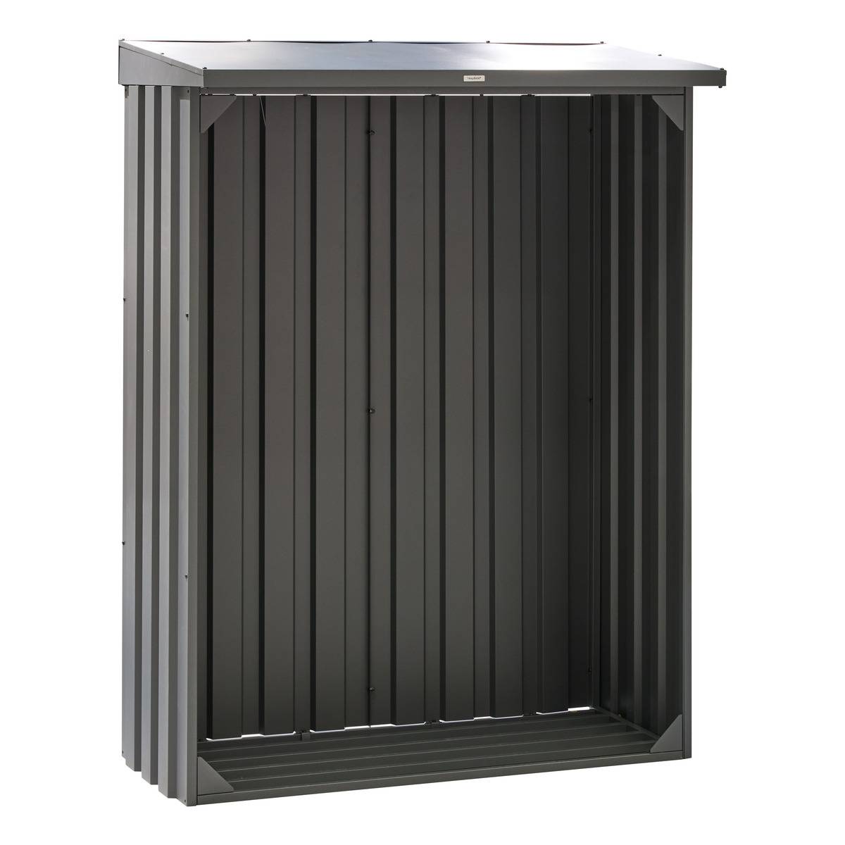 Abri à bûches forgia gris graphite en acier galvanisé 150x77x200 cm